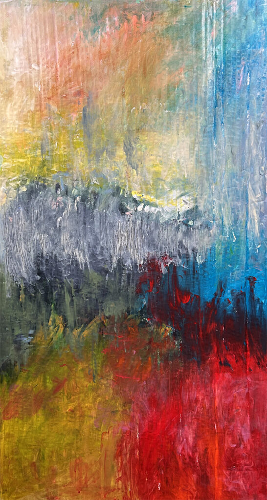 Darcy Binns&nbsp;• <em>Fall Begins Part 1</em>&nbsp;• Acrylic on corrugated cardboard, framed&nbsp;• 20¼″×&nbsp;36″&nbsp;• $400.00<a class="purchase" href="https://state-of-the-art-gallery.square.site/product/darcy-binns-fall-begins-part-1/BH7FW7K5RIQVM66ZQV62P75N" target="_blank">Buy</a>