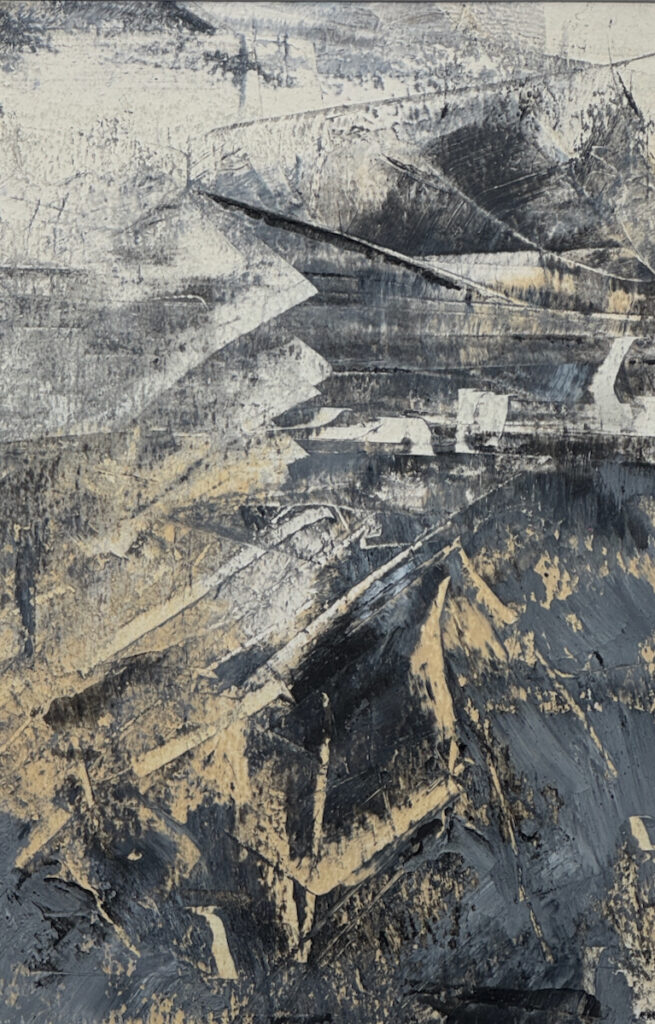 Sheila Danko&nbsp;• <em>Midnight Horizon</em>&nbsp;• Oil and cold wax on arches huile, matted and framed&nbsp;• 11″×&nbsp;14″&nbsp;• $210.00<a class="purchase" href="https://state-of-the-art-gallery.square.site/product/sheila-danko-midnight-horizon/7TQL7LH5TP4XNPPT2Y5K6RSZ" target="_blank">Buy</a>